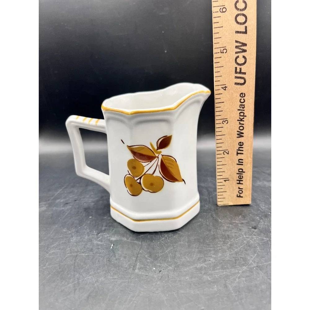 Terra Stone Romano Small Creamer Pitcher Pear Berry Autumn Fall Design‎ Japan